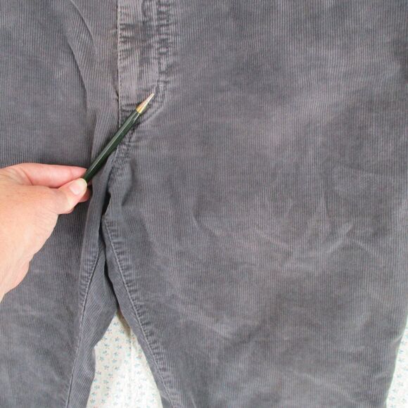 36x32 Distressed Converse One Star Men's Greenwich Straight Grey Corduroy Jeans - Picture 3 of 10